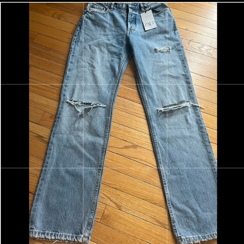 NWT Zara Mid-Rise Straight Jeans